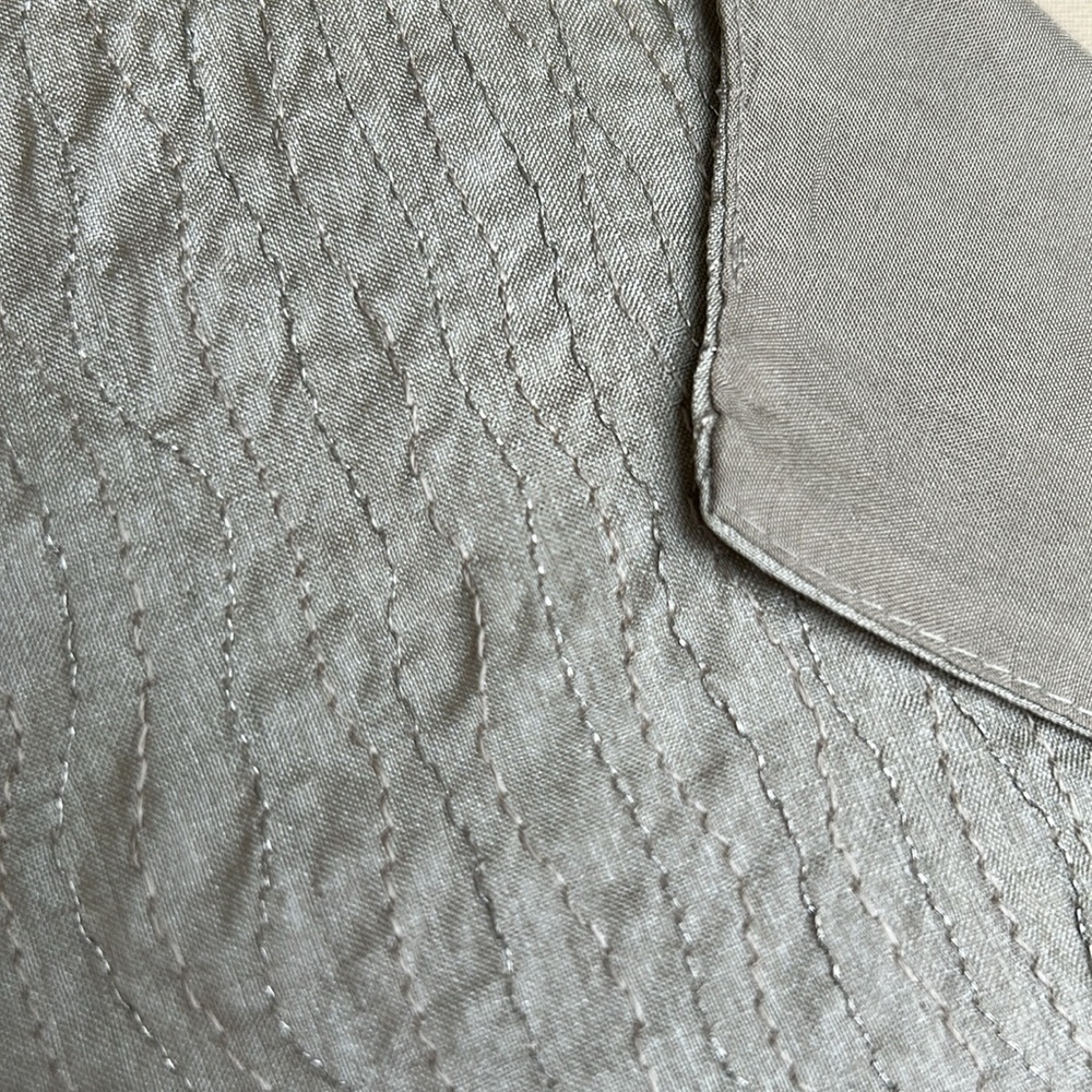 EILEEN FISHER | Silk Beechwood Shimmering Jacket Cardigan Lightweight Pewter M - Picture 12 of 12
